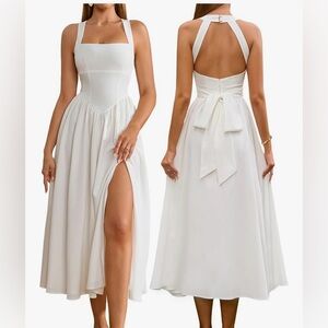 Amazon White Backless Dress